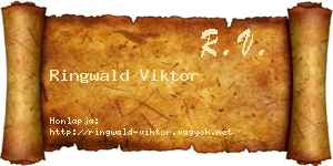 Ringwald Viktor névjegykártya